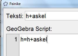 Sen arvoksi asetetaan sopiva luku. 3.