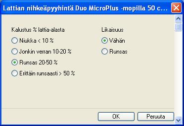 Valitse mallit joihin työrivit vaihdetaan.