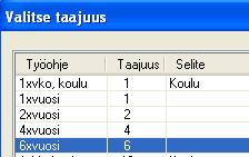poistettavat työt Valitse laskentamallit, joista työrivit poistetaan Huom!