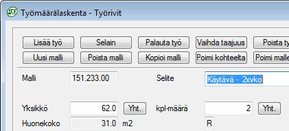 Anna huoneelle numero, tyyppi, yksiköt sekä halutessasi kustannuspaikka, aluenumero, lattiamateriaalitiedot ja selite.