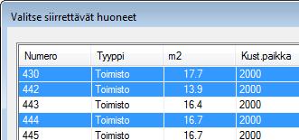 Tuo huone Voit tuoda tarvittaessa huoneita toiselta laskentamallilta. Mene sille laskentamallille, jonka taakse haluat tuoda huoneita. Paina työmäärälaskenta -kortilla painiketta Huoneet.