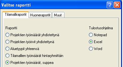 omina projekteinaan. Valitse haluamasi projekti tai projektit.