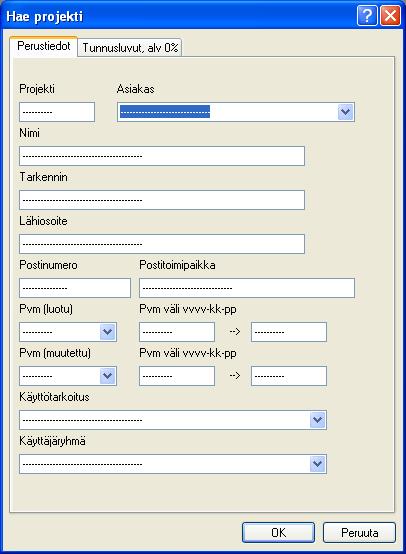 LÄHETTÄJÄ Valitse Projektit Vie projekti Kirjoita siirrettävän projektin nimi tai paina OK, jolloin