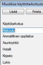 Tyyppi, Kustannuspaikka, Aluenumero) Huom! Piirustusten käsittely on ainoastaan ATOPs täysversiossa.