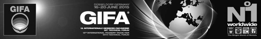 GIFA Messut 16.6. 20.6.2015 Düsseldorfi ssa GIFA-messut järjestetään nyt 13. kerran.