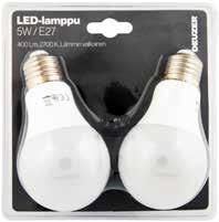 Deuzer Led-polttimo 5W tuplapakkaus 400 lm, 2700K E14 kynttilälamppu, E27 koristelamppu, E27 vakiolamppu, E14