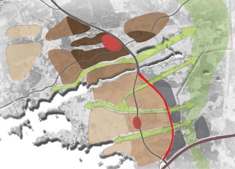5 VAIHTOEHTOJEN TARKASTELU Vaihtoehto 3: Sorilan keskusta, Sorilan nykyisen kyläkeskuksen tuntumaan kehitetään kaupunginosan pääkeskus.