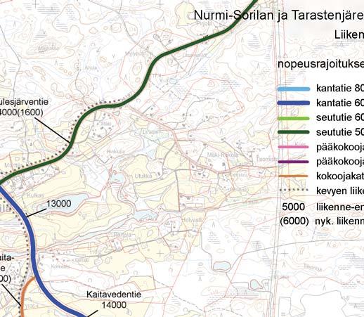 Liikenne- ja katualueet rajataan asemakaavassa. Näätäsuontie kytkeytyy Tarastenjärven eritasoliittymään ja Kaitavedentie Aitovuoren eritasoliittymään.