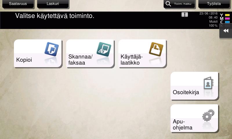 Tarvittaessa voit lisätä taustakuvio rekisteröimällä kuvan tähän laitteeseen.