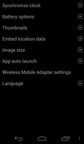 Android OS 1 Näytä Wireless Mobile Utilityn asetukset.