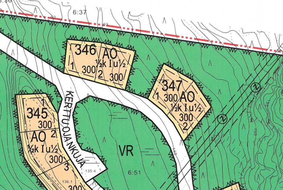 Kortteli / Pinta-ala Lähiosoite tontti m² 346/ 2 1207 Kerttuojantie 15 347/ 1