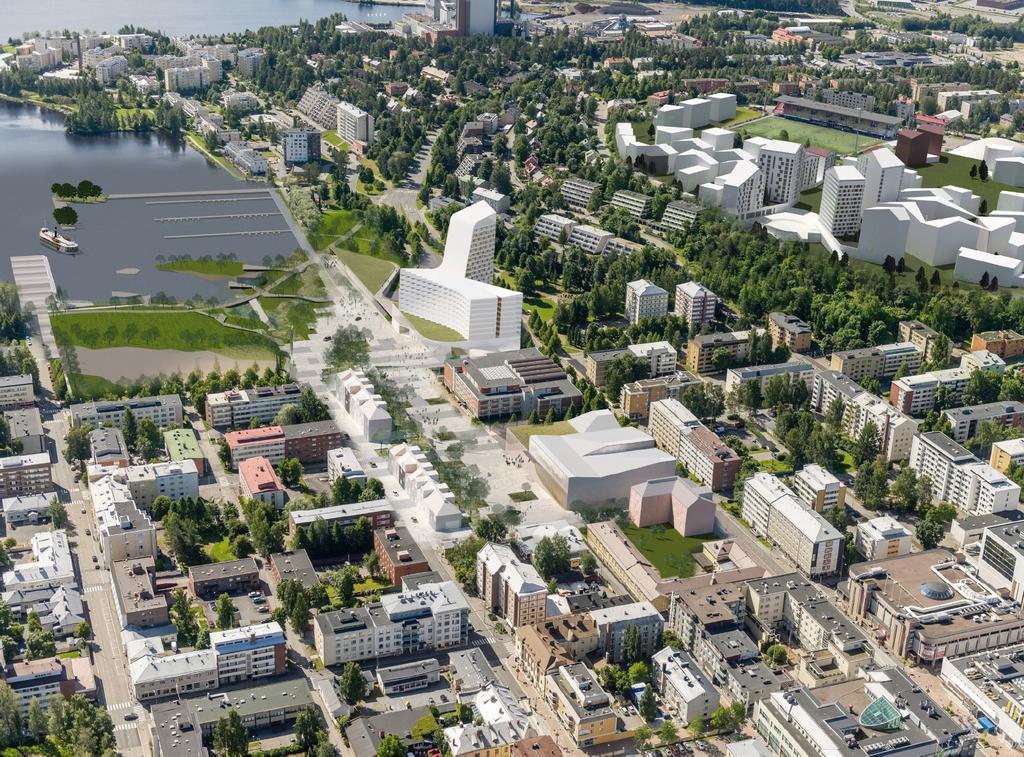 Suunnitelmavaihtoehto - selostus SUUNNITELMAVAIHTOEHDON YLEISRATKAISU Vaihtoehto vastaa pääosin osin kilpailuehdotuksen ratkaisua, mutta poikkeaa mm.