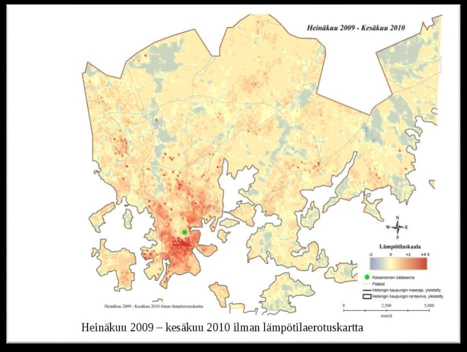 Helsingin kaupungin lämpösaareke voimistaa ihmisten altistusta kuumuudelle helleaaltojen aikana.
