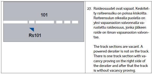 (Kupari) Miksei raideosuus ole punainen, jos raiteelle on varmistettu varatun raiteen junakulkutie? (Kupari) Ilmaisu 27. Raideviivan ilmaisussa (27.