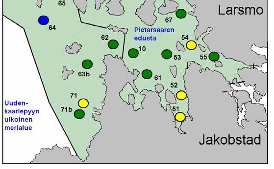 3 Koekalastukset (Keränen 211a) Pietarsaaren merialueen kalastorakennetta ja kalakannoissa mahdollisesti tapahtuneita muutoksia verrattuna vuoden 25 vastaaviin koekalastuksiin selvitettiin