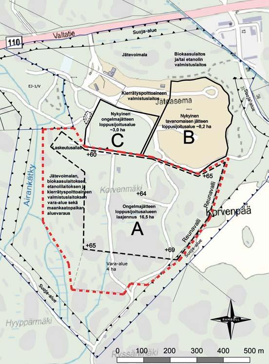 5.10 Loppusijoitusalueet 5.10.1 Loppusijoitusalueiden sijainti Hankkeeseen kuuluvat nykyisen jäteaseman loppusijoitusalueen laajennukset.