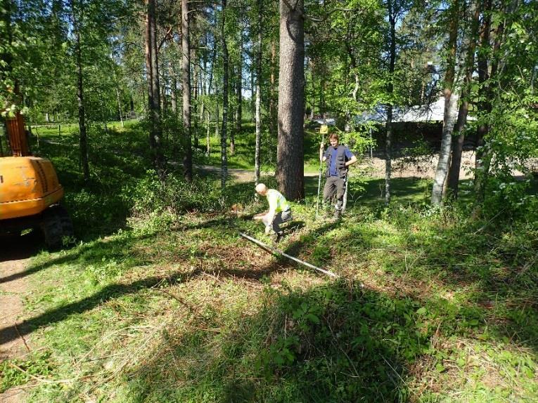 17 Kartta 6. Koljonvirta juhlakenttä SE. Kuoppajäännöksen pintavaaitus.