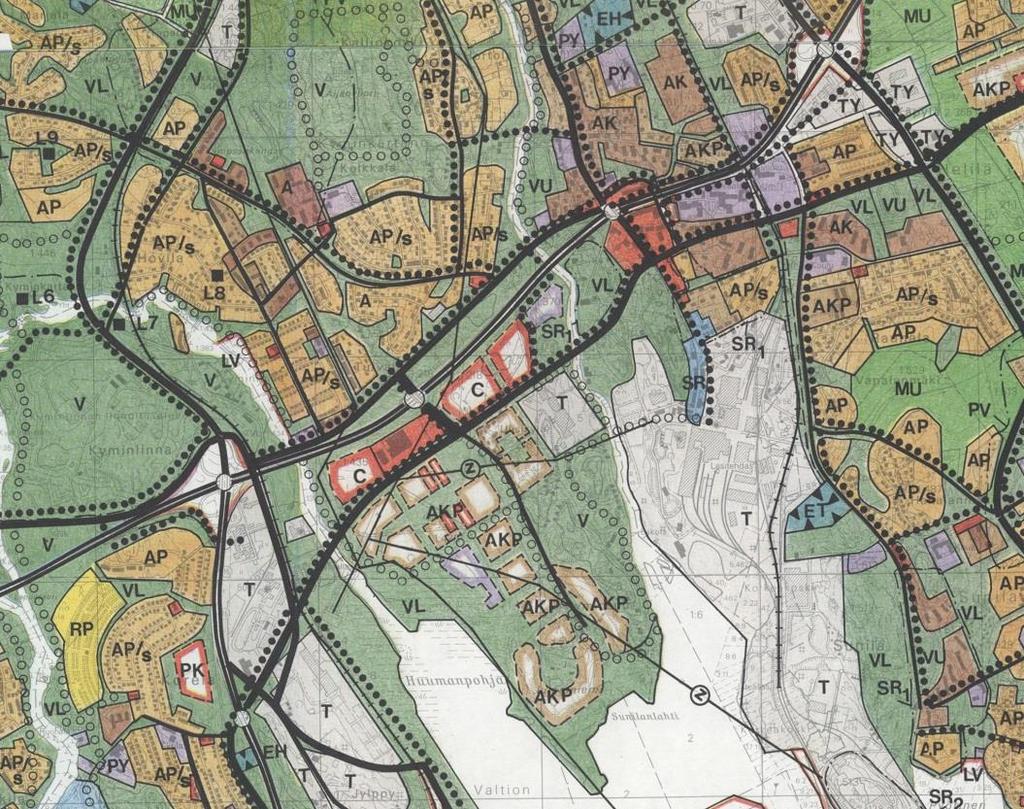 käyttöönotto on mitoituksellisesti ajoitettu tapahtuvaksi vuoden 2000 jälkeen. Alueella ei ole osayleiskaavaa.