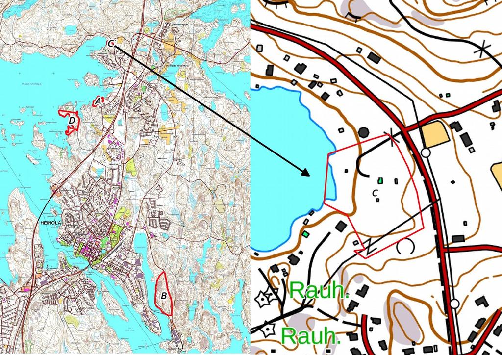 4 Kartta 1. Alueen sijainti ja selvitysalueen rajaus peruskarttapohjalla.