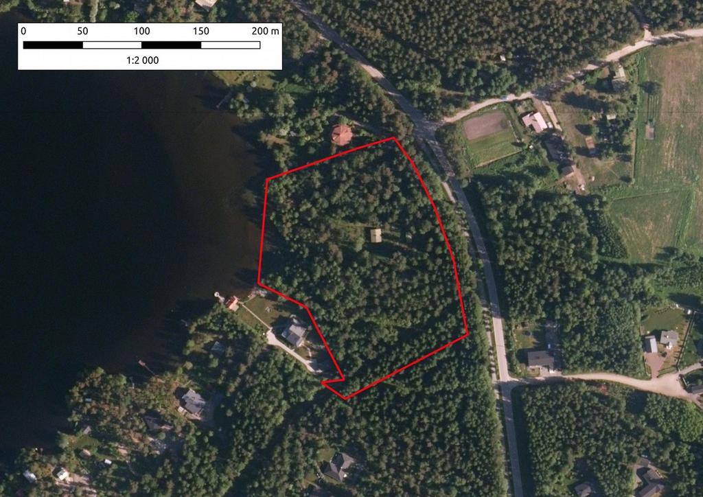 10 Kartta 2. Marjoniementien selvitysalue ilmakuvapohjalla. Etelään siirryttäessä ollaan rehevässä lehtopohjaisessa viidassa, jossa kulkee oja.