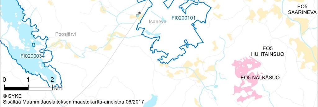 (Lisättäväksi ehdotettavat luontotyypit lihavoituna) *priorisoitu luontotyyppi Isoneva on alueellisesti ajatellen poikkeuksellisen laaja luonnontilaisena säilynyt keidassuo.