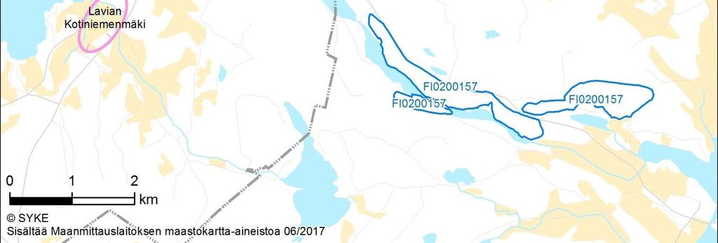 Pinta-ala: 233 ha Alueen kuvaus Luontodirektiivin luontotyypit (% / ha) (Lisättäväksi ehdotettavat luontotyypit lihavoituna) *priorisoitu luontotyyppi Kohde koostuu kahdesta erillisestä