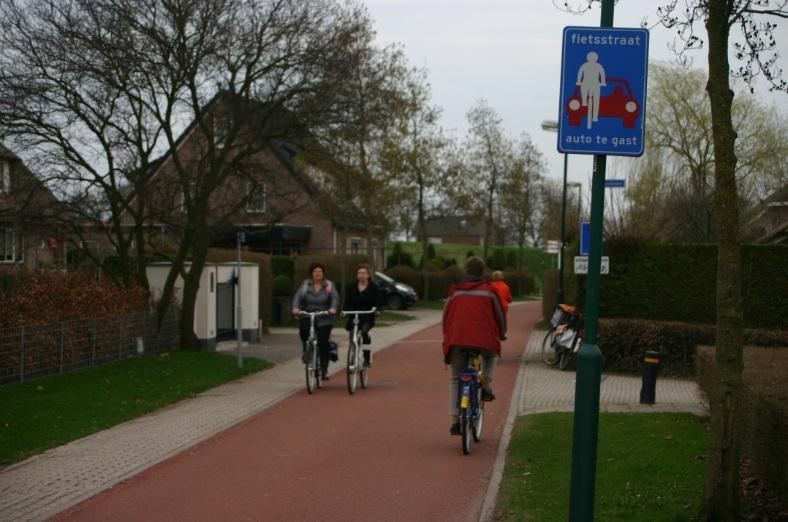 Tämä tekee pyöräilystä kadulla miellyttävää ja turvallista ja kadun ylittämisen jalankulkijoille helpoksi.