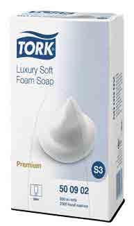 Tork Mild vaahtosaippua S4 Premium/ vaahto Raikas tuoksu 5 1000 2500 6 80 520901 Tork Luxury Soft vaahtosaippua