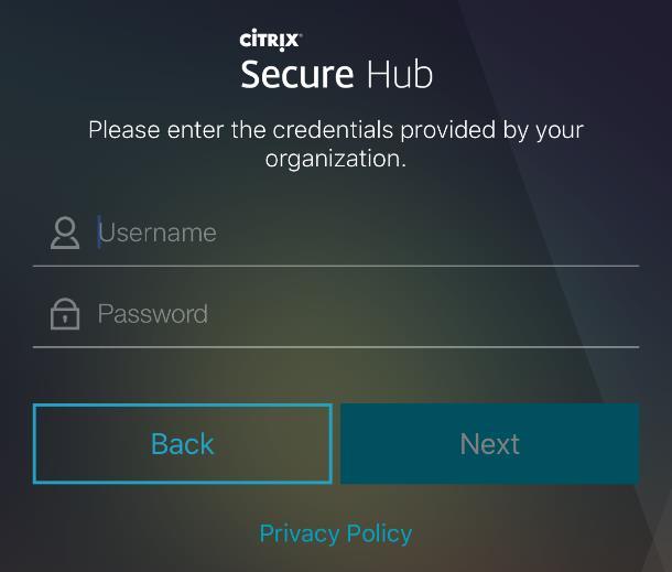 2. Secure Hubiin kirjautuminen Mikäli Secure Hub ei ole