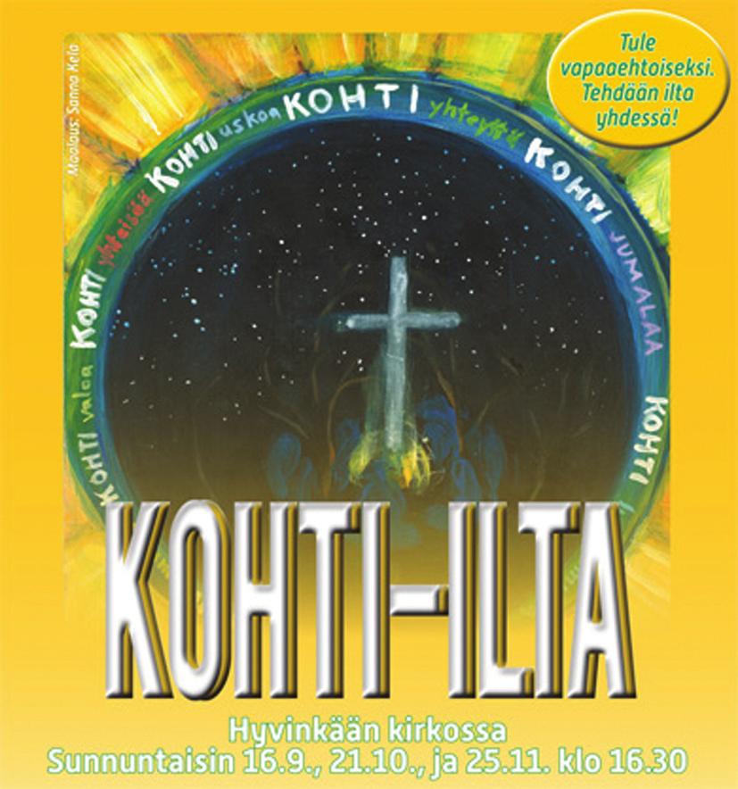 BIBLIODRAAMAN AVULLA TUTUSTUMISTA RAAMATTUUN KOHTI-ILTA 21.10. Avoin bibliodraamaryhmä kolmena sunnuntaina 28.10., 11.11. ja 25.11. klo 13-16 srkkeskuksessa, (2 krs.), Hämeenkatu 16.