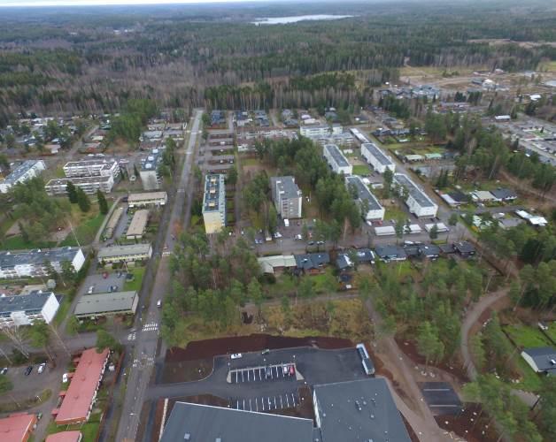 Asemakaava 533 SELOSTUKSEN LIITE _ OSALLISTUMIS- JA ARVIOINTISUUNNITELMA Viistoilmakuva 17.11.2017, näkymä alueen suuntaan länsilounaasta.