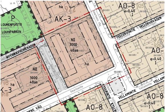Katualueista Ilmarisentie (asemakaavassa muodossa Ilmarintie Ilmarivägen) on tavanomainen katu ilman erityismerkintää.