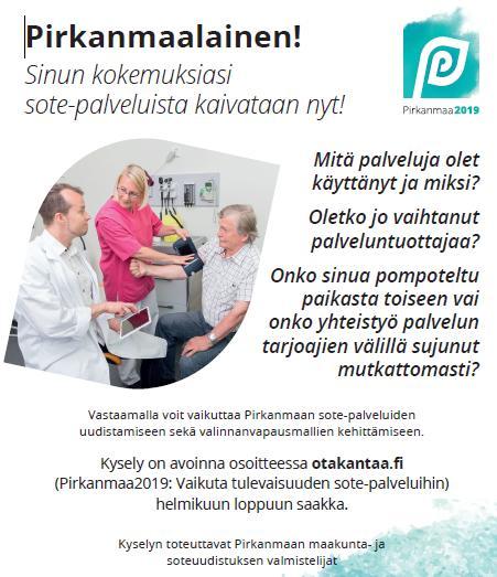 Lisää tietoa + vaikuta! Sote- ja maakuntauudistus: alueuudistus.fi Pirkanmaan sote- ja maakuntauudistus: pirkanmaa.fi/pirkanmaa2019/ STM:n I&O-kärkihanke: stm.