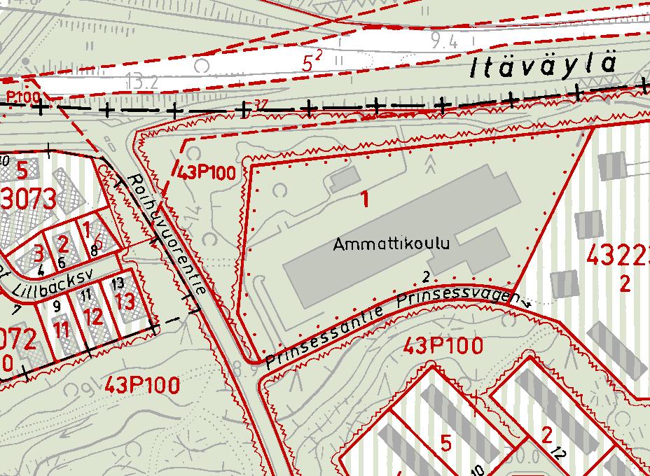 Maanomistus, rakennusoikeus Rakennusoikeudet Tontilla 43223/1 (Prinsessantie 2) on rakennusoikeutta 18 983 k-m2 (e=0.