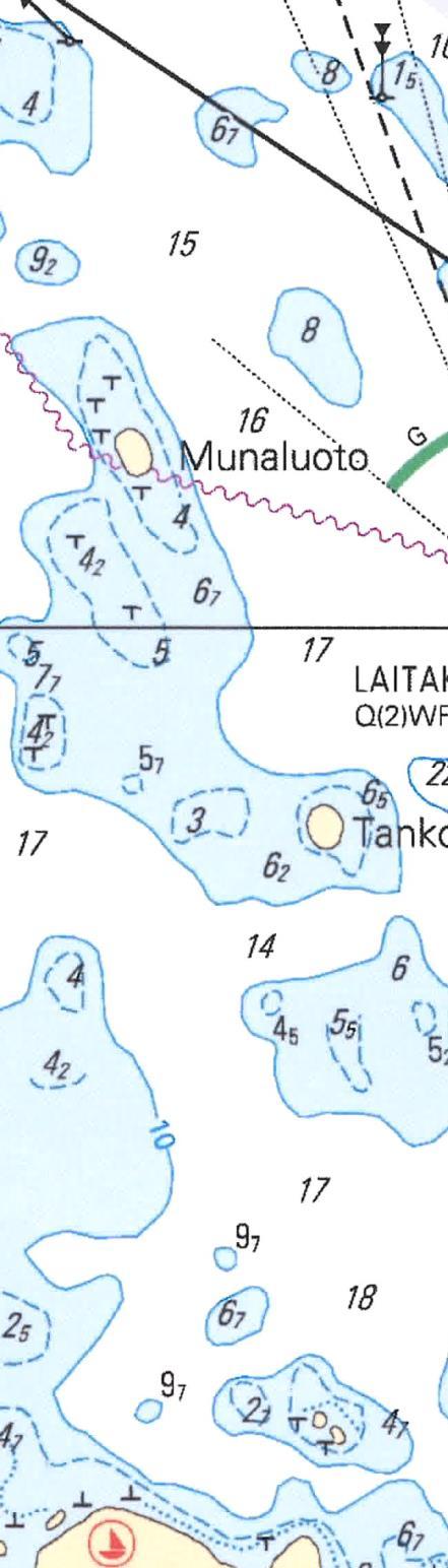 16 1. Käännöksen jälkeen kohti Tankokaria. Kun Tankokari suoraan sivulla vasemmalla, ajetaan suoraan kohti sataman vieressä olevaa luotoa.