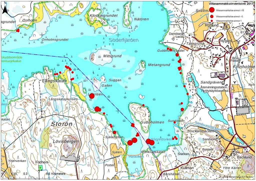 Kuva 3. Vassorinlahden koillinen alue (Söderfjärden).