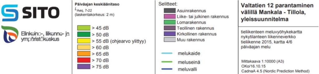 noin 25 m:n etäisyydelle tien keskilinjasta.