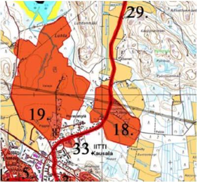 Alue on pääosin rakennettua aluetta (kohdan 3.11 kartta), jonka pääasiallinen maakäyttö on jo ratkaistu voimassa olevalla asemakaavalla (kohta 3.23).