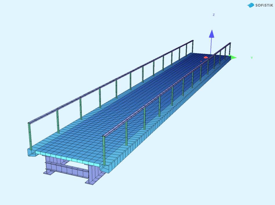 kaiteiden vaikutusta ominaistaajuuksiin ja maksimikiihtyvyyksiin suhteessa sillan geometriaan.