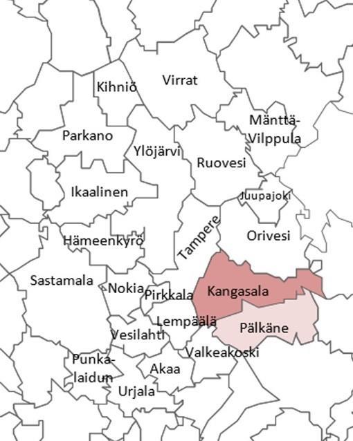 ESIMERKKI Kangasala + Pälkäne väestö yhteensä 37 193 Pirkanmaa Väestö 31.12.