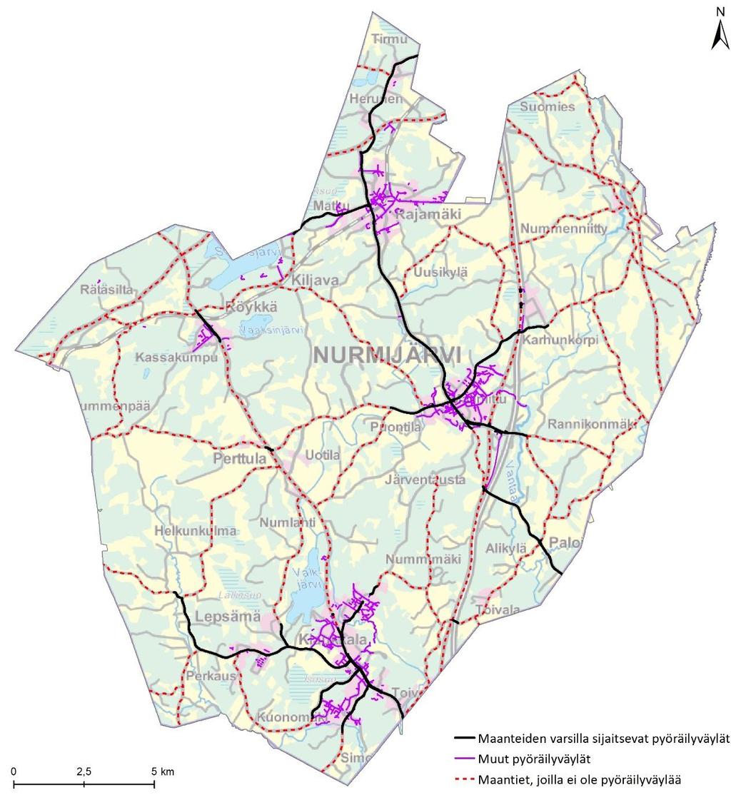 Nurmijärven kevyen liikenteen väylien 23.11.2017 5 (18) 2 Nykytilakuvaus 2.