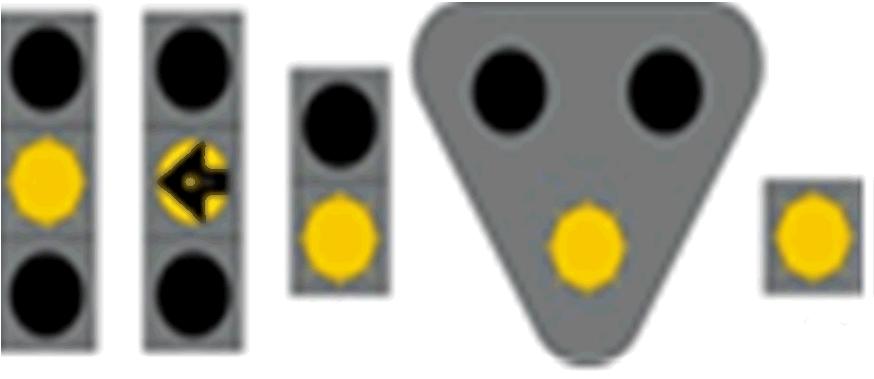 7 Vilkkuva keltainen valo Vilkkuva keltainen valo osoittaa, että tienkäyttäjän on noudatettava erityistä