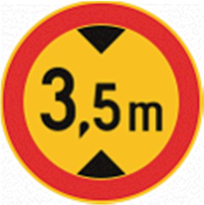 C22 Ajoneuvon suurin sallittu korkeus C22 Merkissä oleva luku osoittaa ajoneuvon suurimman