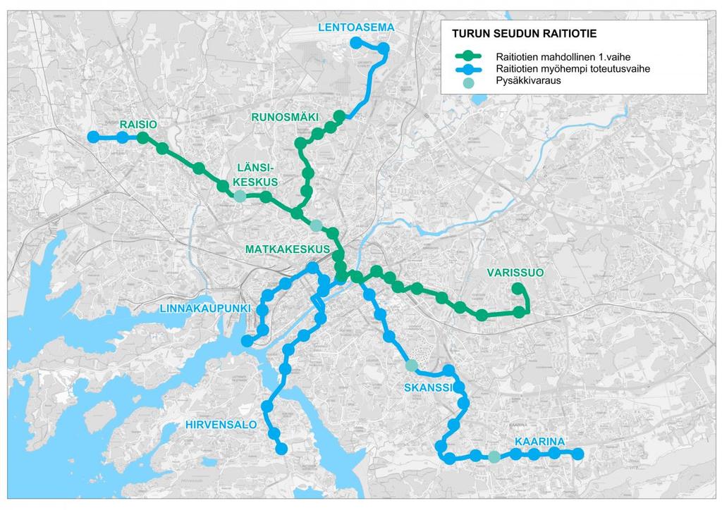 km Varissuo-Matkakeskus 7,8 km Pysäkkien lkm Ensimmäisellä linjalla 13-22 kappaletta 3 Lähde: https://www.turku.