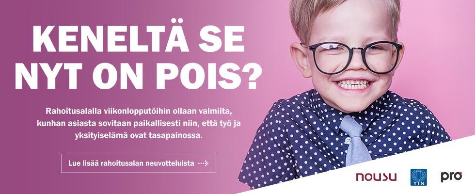 AJANKOHTAISTA: Tulevia tapahtumia 6. KUTSU: Talousluvut ymmärrettäviksi 7. KUTSU: Rimpuilua ruuhkavuosissa -ilta 8. KUTSU: Telan työeläkekoulut keväällä 9. FINANSSIALA: Uraillat tammikuussa 10.