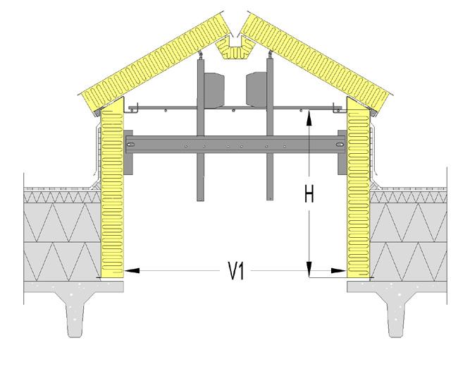 Vakiokorkeus 750 (vaihtoehtoinen korkeus 400 mm) MARPIR-jalusta, kuten edellä, mutta PIReriste 70 mm Dual-tyypeissä eristetty kourupalkki, leveys