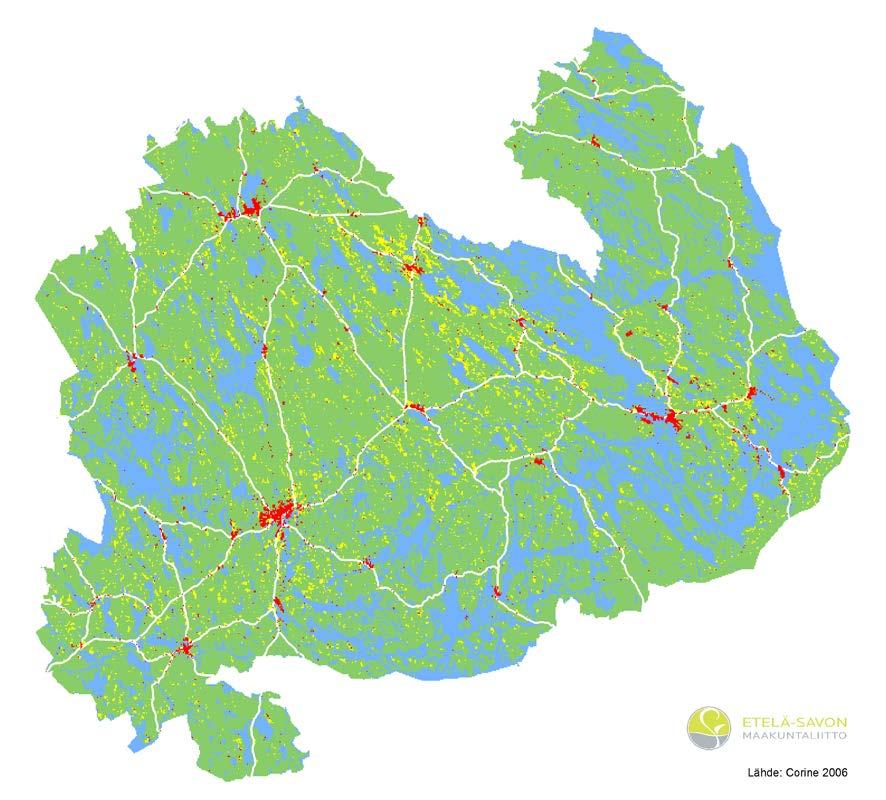 Etelä-Savon 1. vaihemaakuntakaava 2 Etelä-Savo on metsä- ja vesistövaltainen. Vesialuetta maakunnan pinta-alasta on n. 25%. Metsää maakunnan maapinta-alasta on lähes 90%.