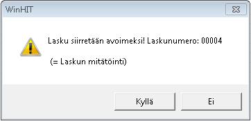 päättymisen jälkeen. Pääkäyttäjä voi muuttaa tätä viivettä parametreista 87, 92 & 93: 9.1. Laskun mitätöinti Valitse asiakas jonka laskun haluat mitätöidä.