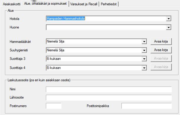 Asiakkaan laskun maksaja voidaan tehdä joko asiakkaan asiakaskortille tai vaihtoehtoisesti pysyvänä