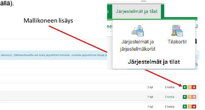 15 KONEKORTIT (Järjestelmät) Konekorttien perustaminen. Nyrkkisääntönä on että kaikki positioidut laitteet löytyvät tästä kohdasta.